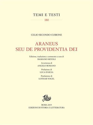 cover image of Araneus seu de Providentia Dei